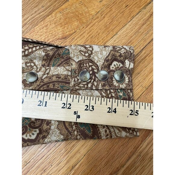 Bit & Bridle Women's XL Brown Button Equestrian Western Cowboy Pearl Snap - Picture 8 of 11